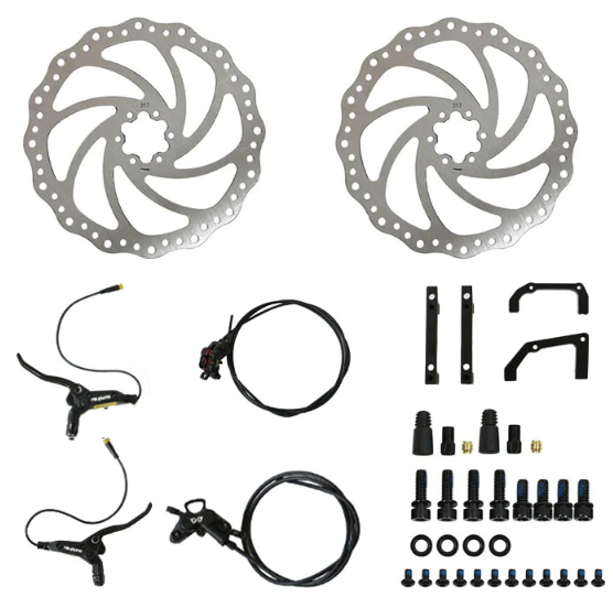 EUNORUAU ENA 4-Piston Hydraulic Brake Sensor Set with 203MM Disc Brake Rotors