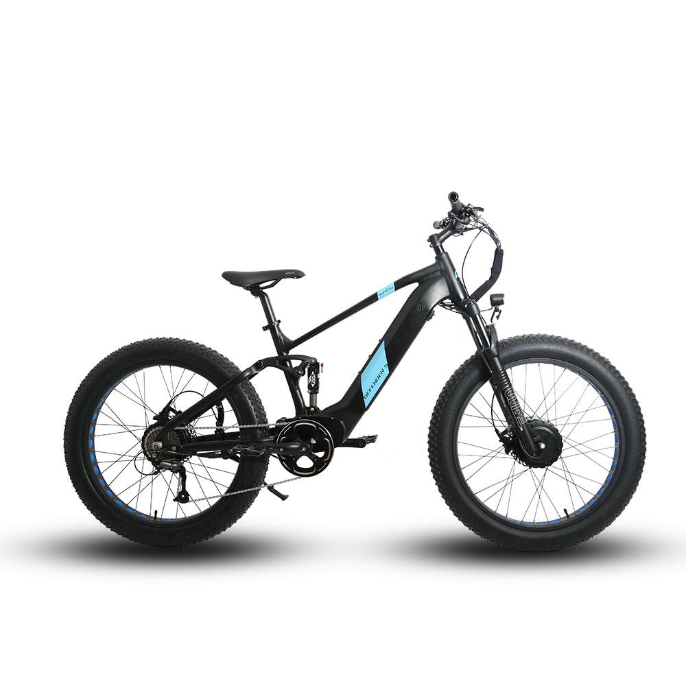 2021 EUNORAU 48V1500W1600Wh DEFENDER S All Wheel Drive Dual Battery Dual Suspension electric Fat Tire Bike - Zestyebikes