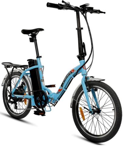 UL Certified-Ecotric 20inch Blue Starfish portable and folding electric bike